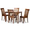 Baxton Studio Erion Modern and Contemporary Walnut Brown Finished Wood 5-Piece Dining Set 184-11427-8959-Zoro - alternate 1